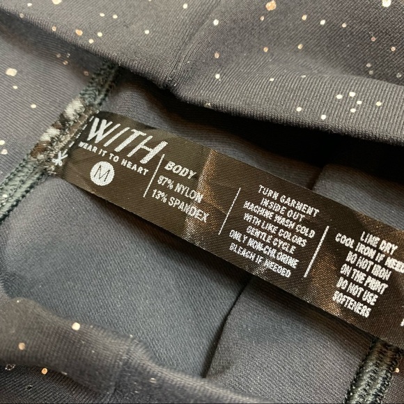 WITH Wear it to Heart Black Silver Freckle Dot Leggings Size Medium - Picture 8 of 11